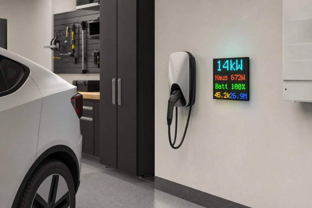HomeGlance PV Display LED-Matrix für Home Assistant – Solar, Verbrauch & Batterie