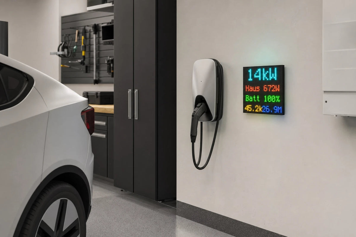 HomeGlance PV Display LED-Matrix für Home Assistant – Solar, Verbrauch & Batterie