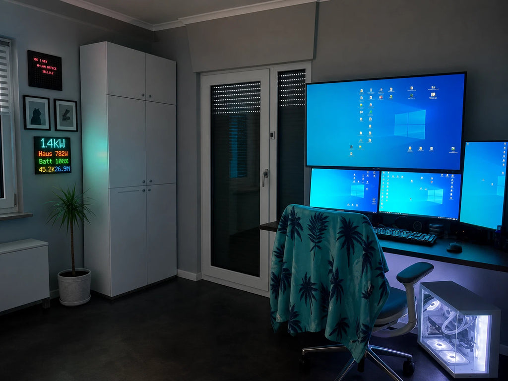 HomeGlance PV Display LED-Matrix für Home Assistant – Solar, Verbrauch & Batterie