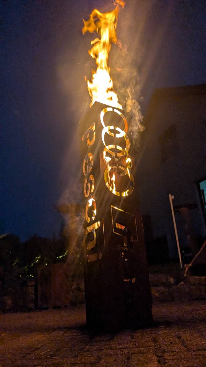 Feuertonne 100 cm Wunschlogo Detailaufnahme - Bild 2