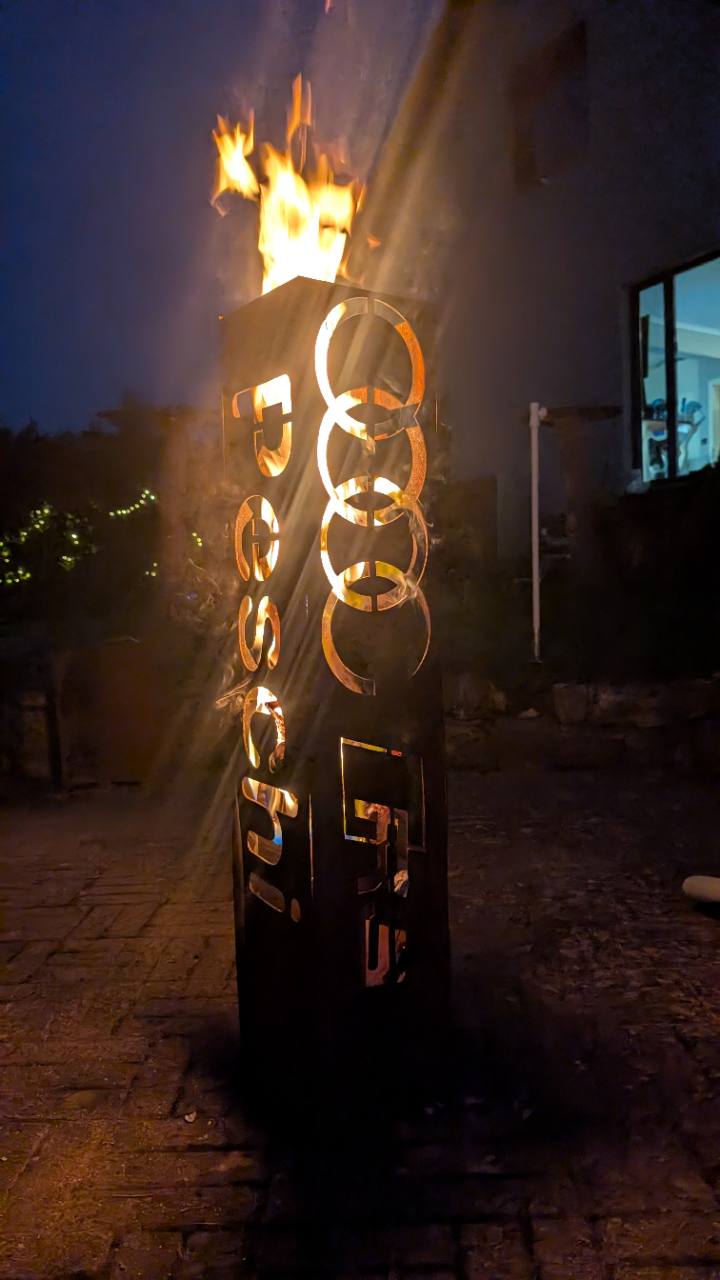 Feuertonne 100 cm Wunschlogo Detailaufnahme - Bild 3