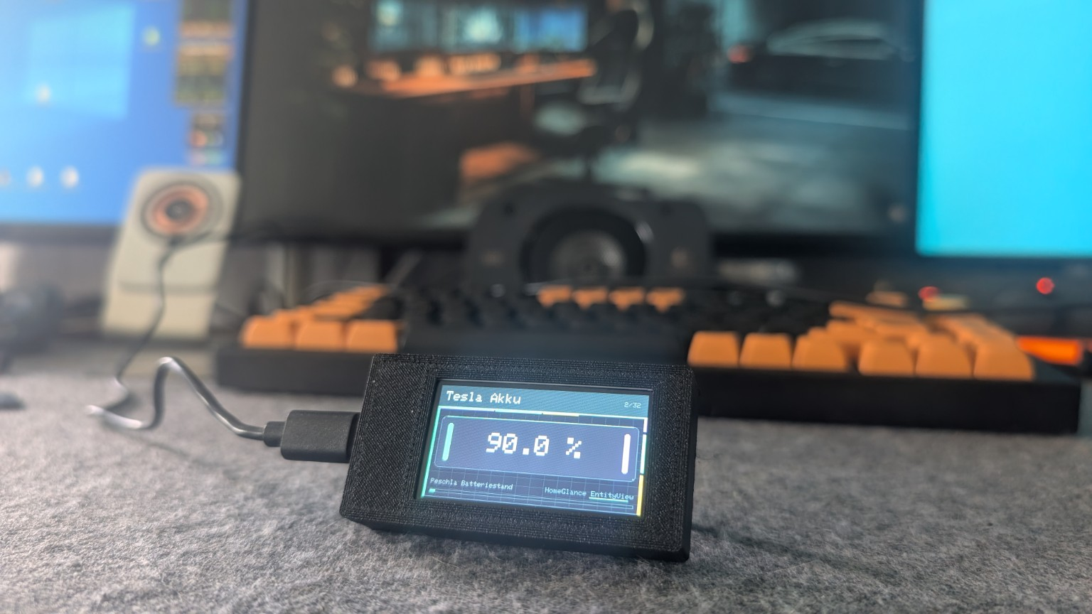 HomeGlance EntityView mit Tesla-Akkustand Anzeige