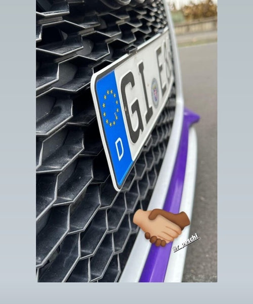 3D Druck Kennzeichenhalter für Audi RS6 4G Wabengrill Klemmung rahmenlos ALU