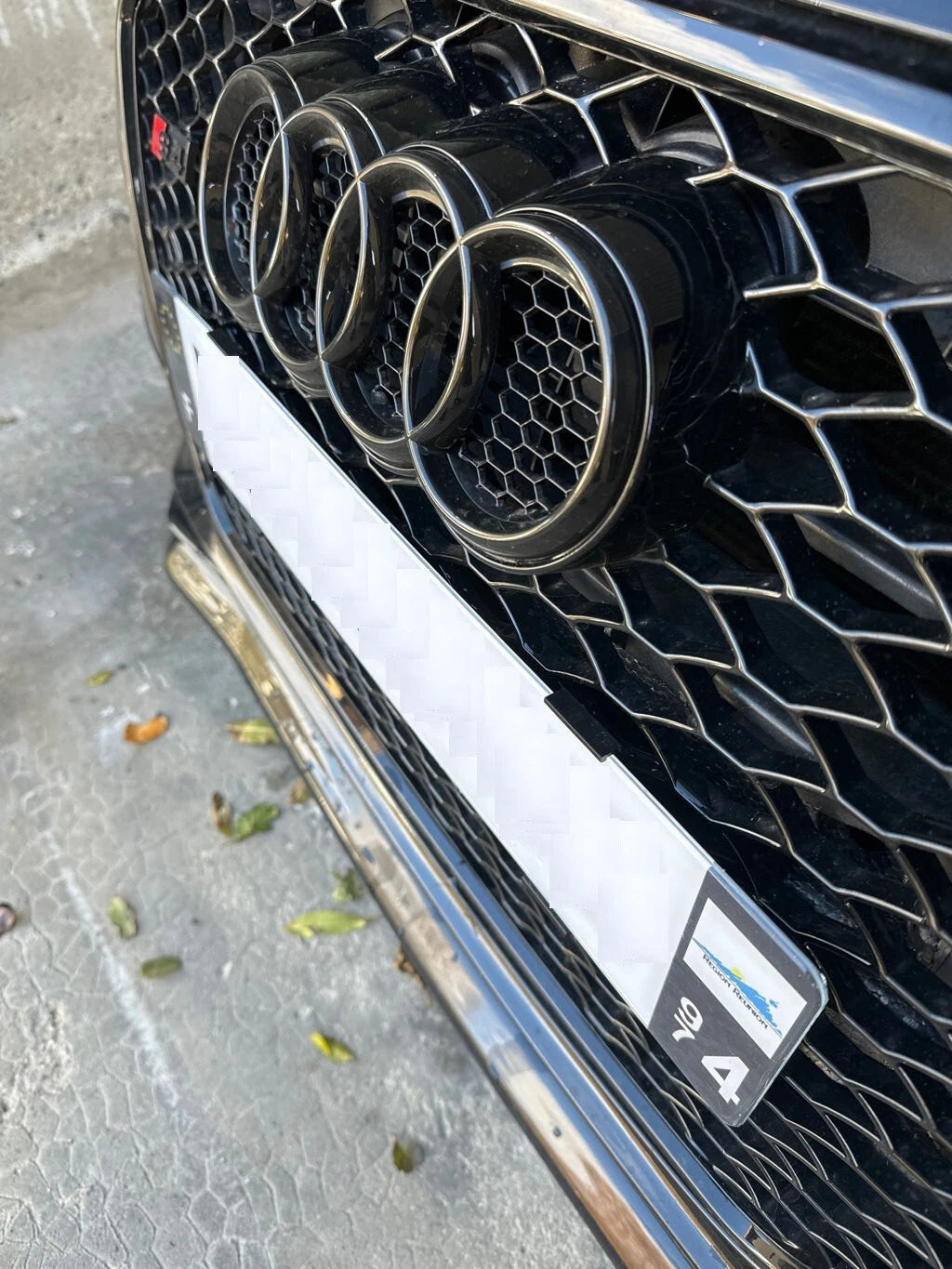 Frankreich Kennzeichenhalter für Audi RS Wabengrill Klemmung rahmenlos Alu - Bild 15